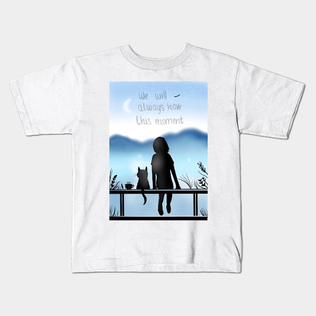 We Will Always have this moment- Two dreamers watching the sunrise Kids T-Shirt by HappyPawtraits